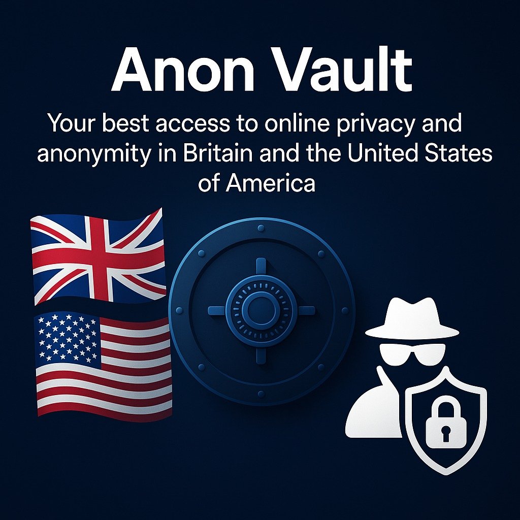 Anon Vault dashboard showcasing secure anonymous browsing features