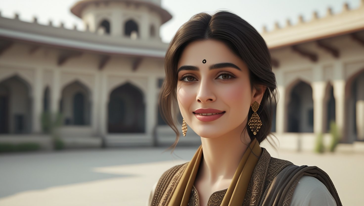 Hania Aamir smiling at a public event in Pakistan