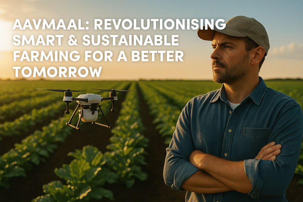 Farmer using Aavmaal smart farming tools for eco-friendly agriculture