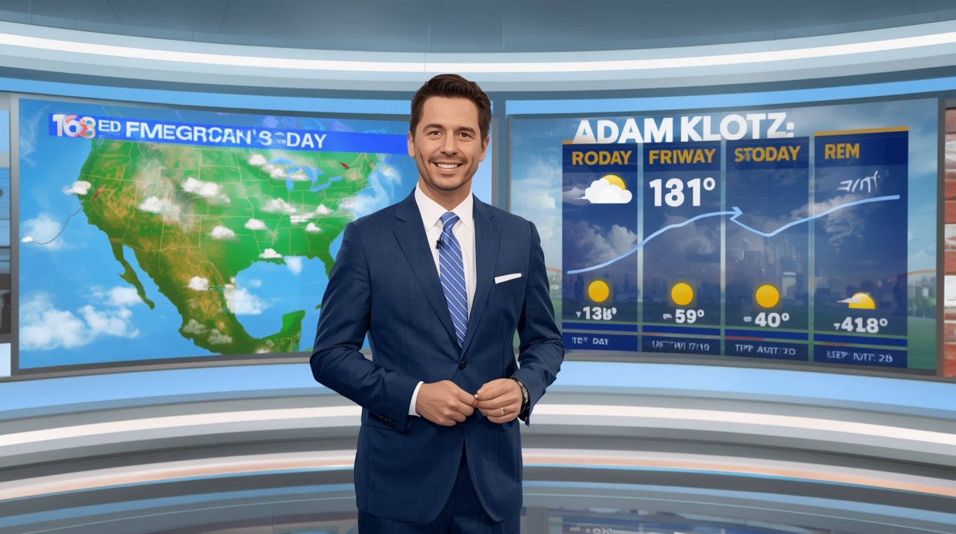 Adam Klotz presenting weather on FOX News