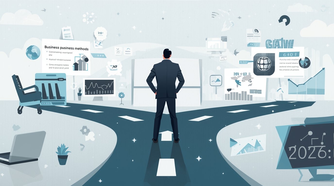 Future of business showing smart entrepreneurs planning ahead with digital and AI strategies