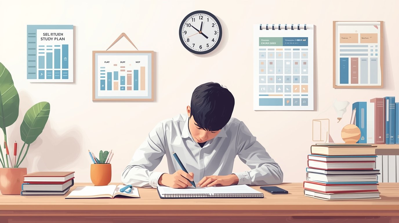 student self study plan with daily schedule and focus