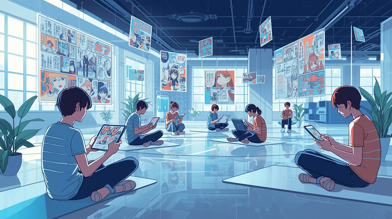 MyReadignMnaga digital manga reading platform illustration