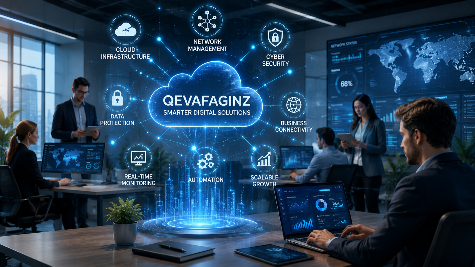 Qevafaginz digital solutions and network management for modern businesses